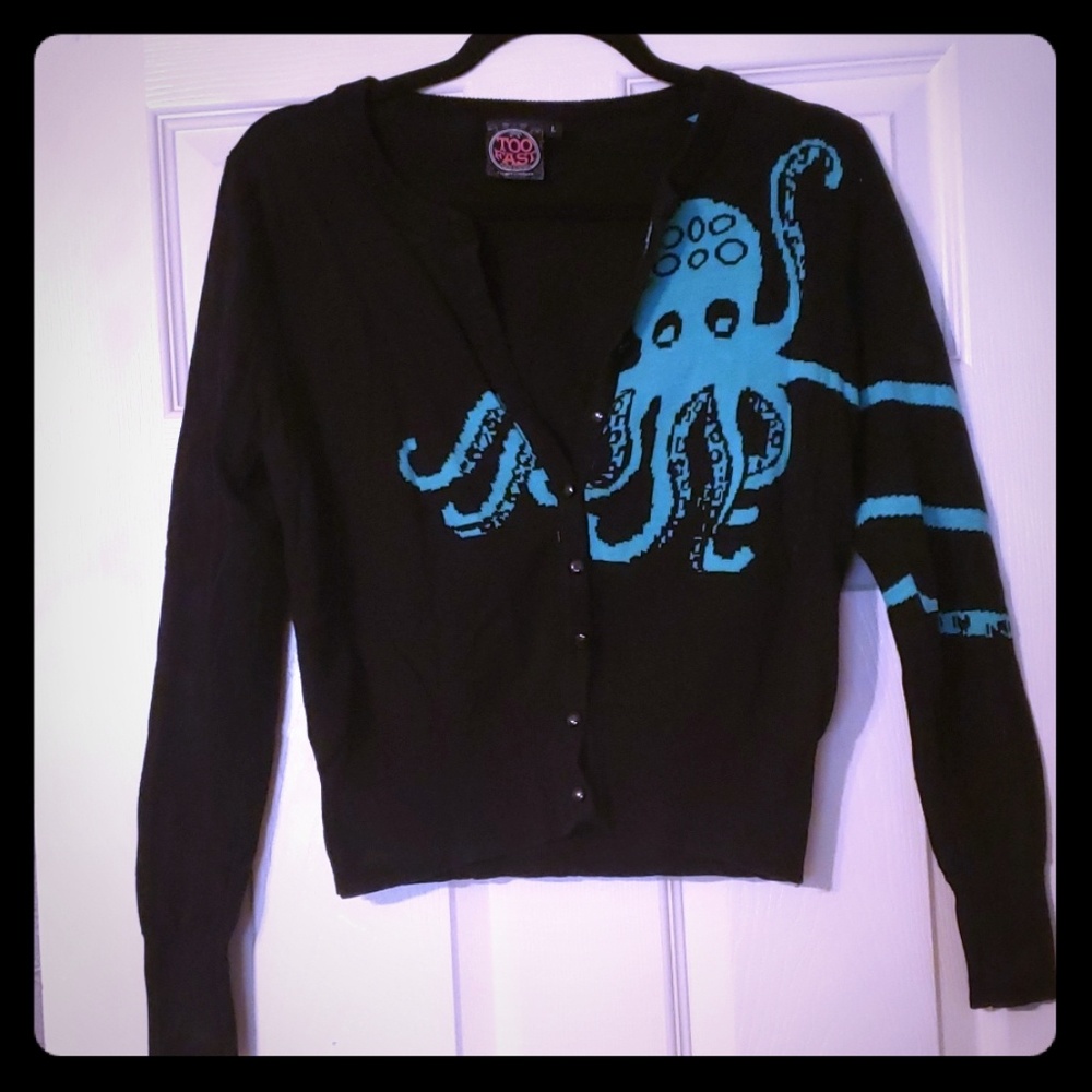 Too Fast Octopus Cardigan - L